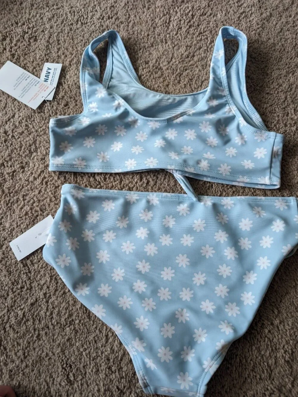 ON light blue daisy 2 pc tankini swimsuit (L 10/12)